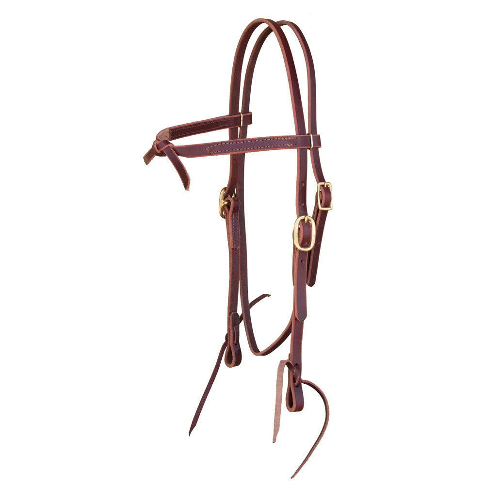 Knotted Headstall Brow Band - Latigo