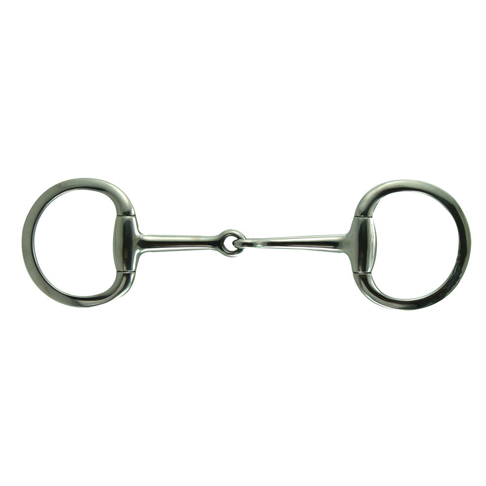 Jointed Stainless Steel Flat Ring Eggbutt Snaffle Bit 4-3/4" (Discontinued)