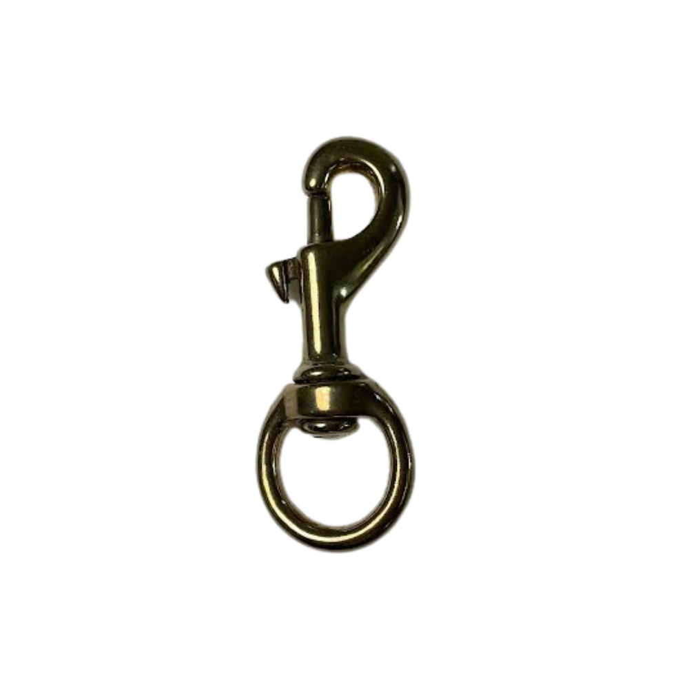 #225 Solid Brass Round Swivel Eye Snap 3/4"