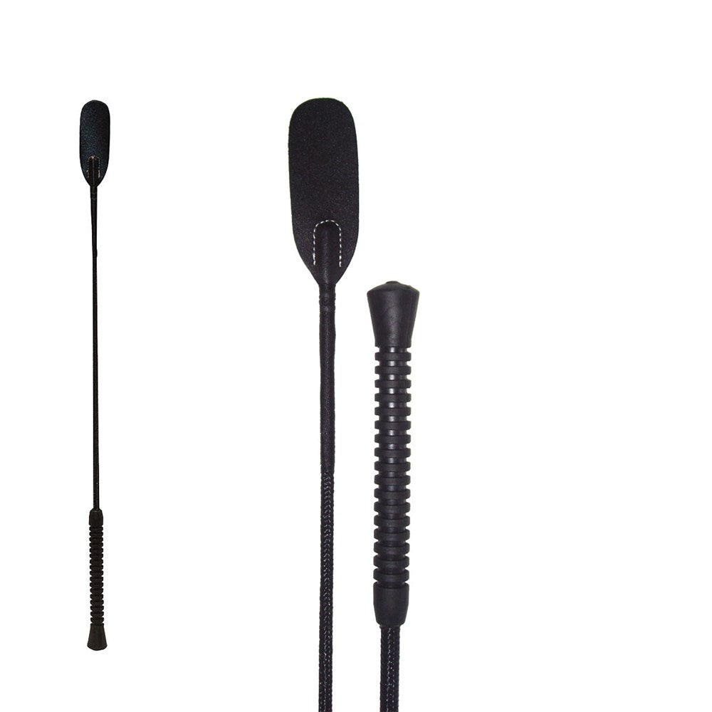 Black Riding Crop with Rubber Handle