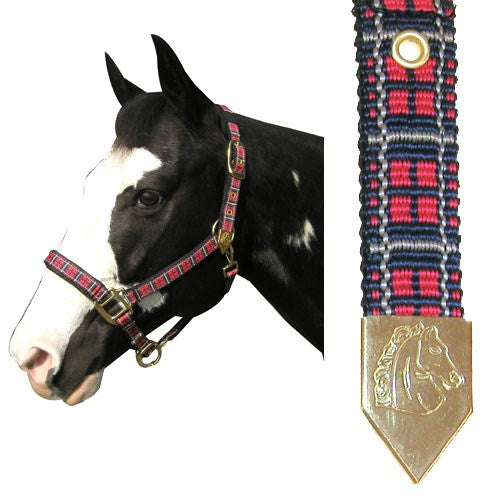 1" Padded Plaid Nylon Halter