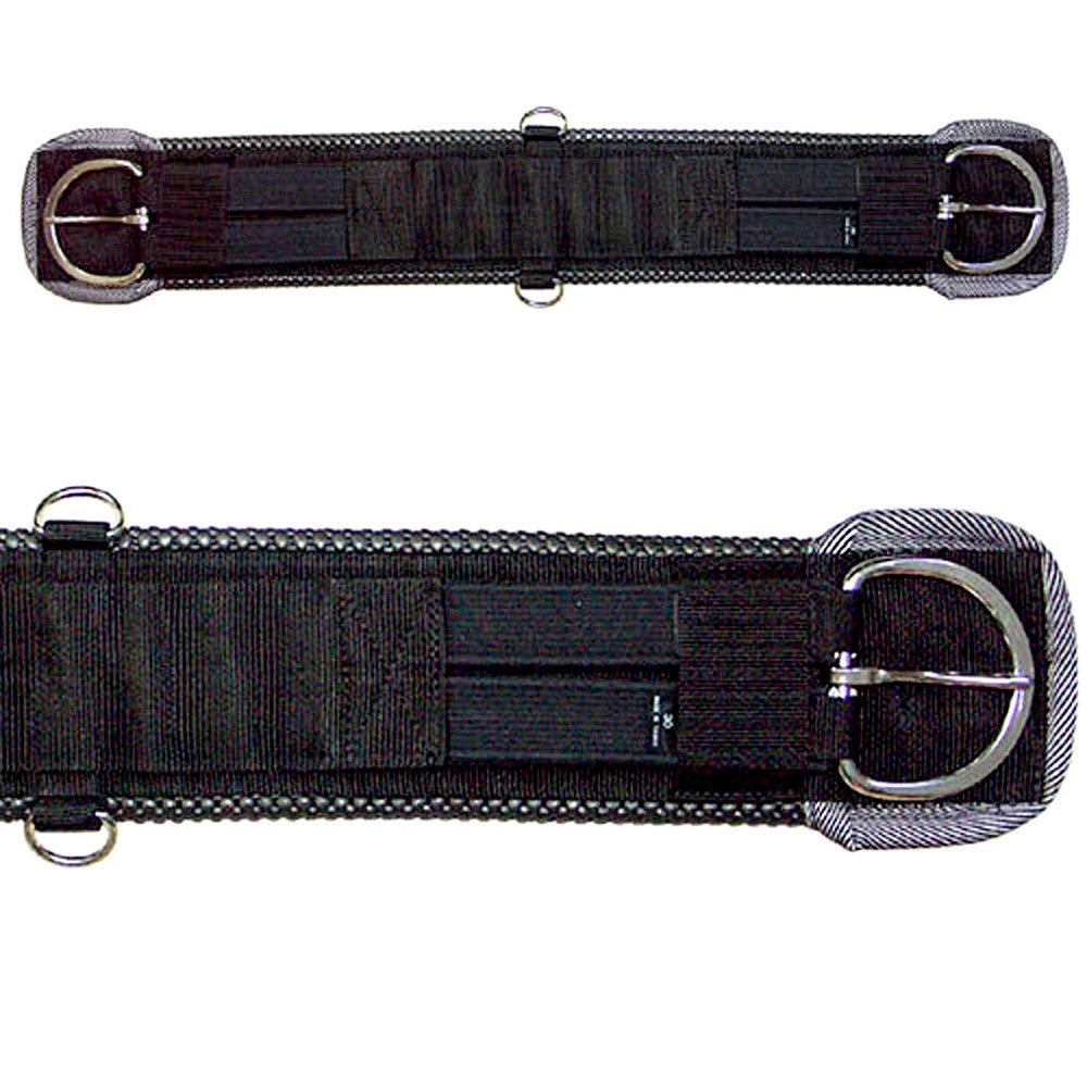 Western Soft Grip Double Elastic Cinch - Black