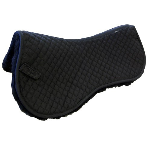 Quilted Half Pad with Australian Wool Underside - Black