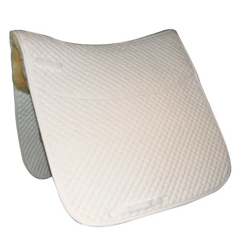 Quilted Dressage Saddle Pad with Sheep Skin
