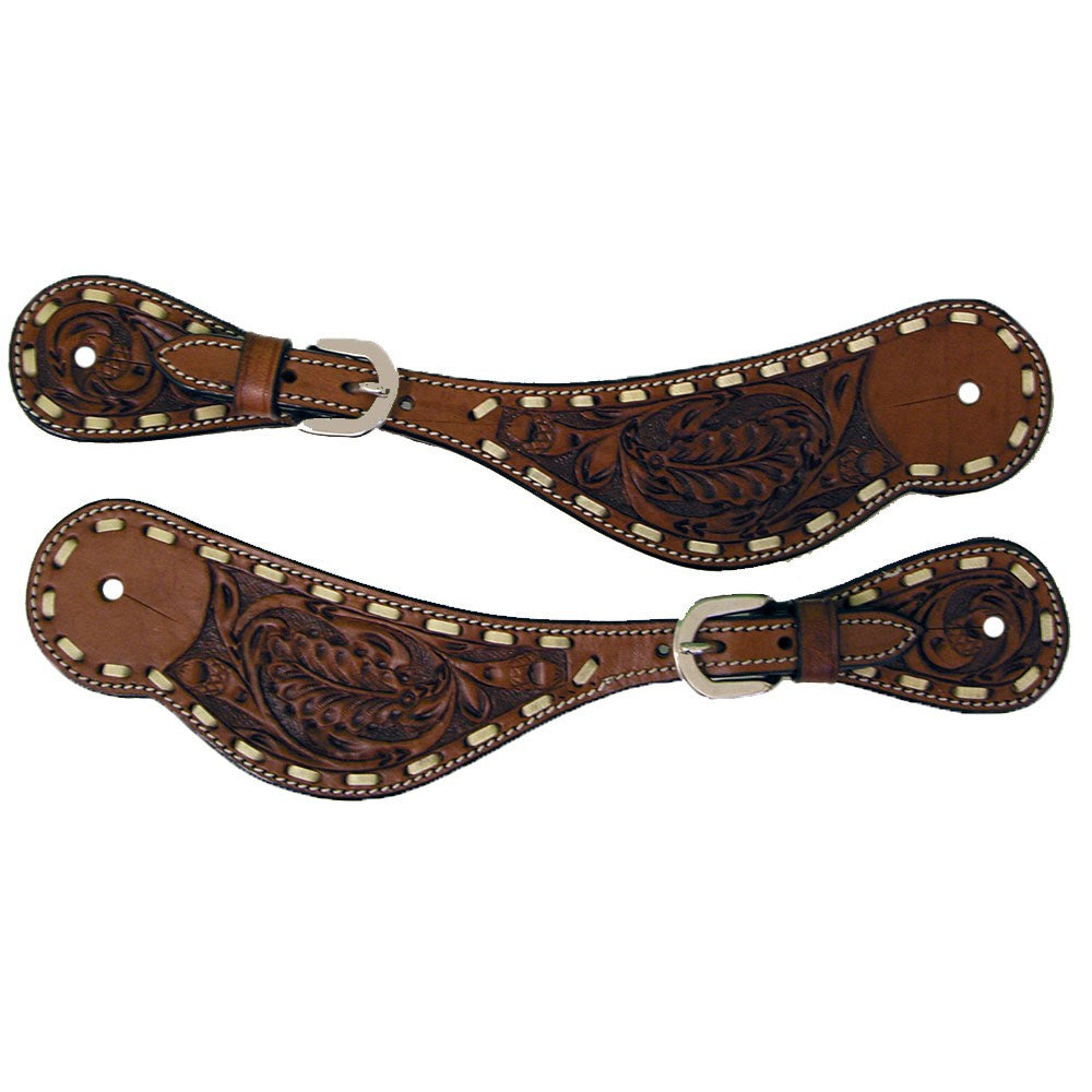 Western Spur Strap Oakleaf Tooled with Buckstitch
