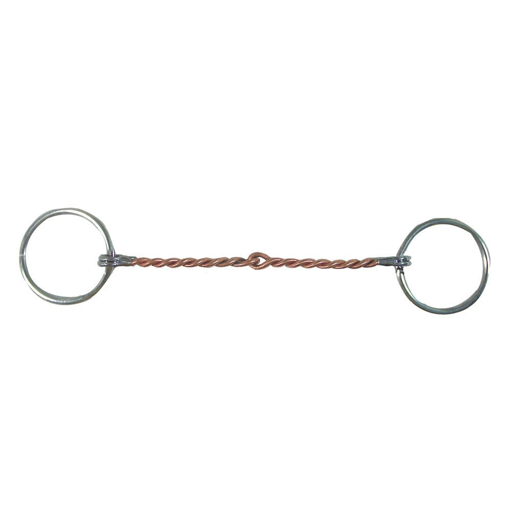 Copper Twisted Wire Snaffle Bit 5" with 1-1/2" Rings