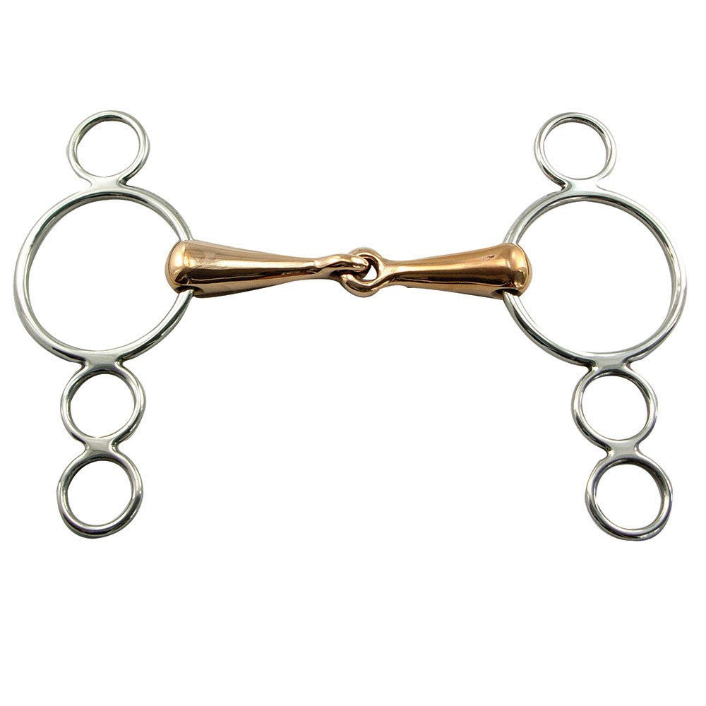 Continental Stainless Steel Jointed Copper Mouth Snaffle Gag Bit 5"