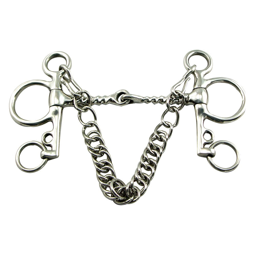 Jointed Stainless Steel Corkscrew Pelham Mouth Bit 5"