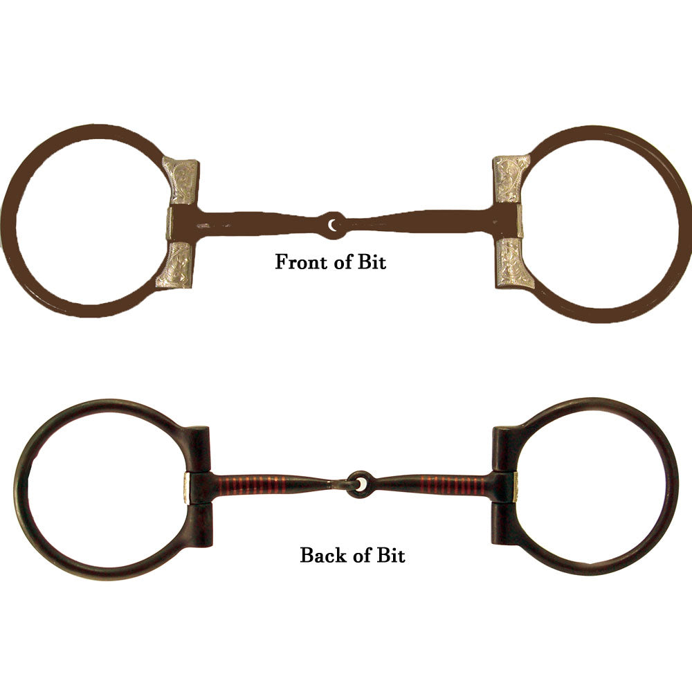 Futurity Stainless Steel Snaffle Bit Brown Iron with German Silver 5"