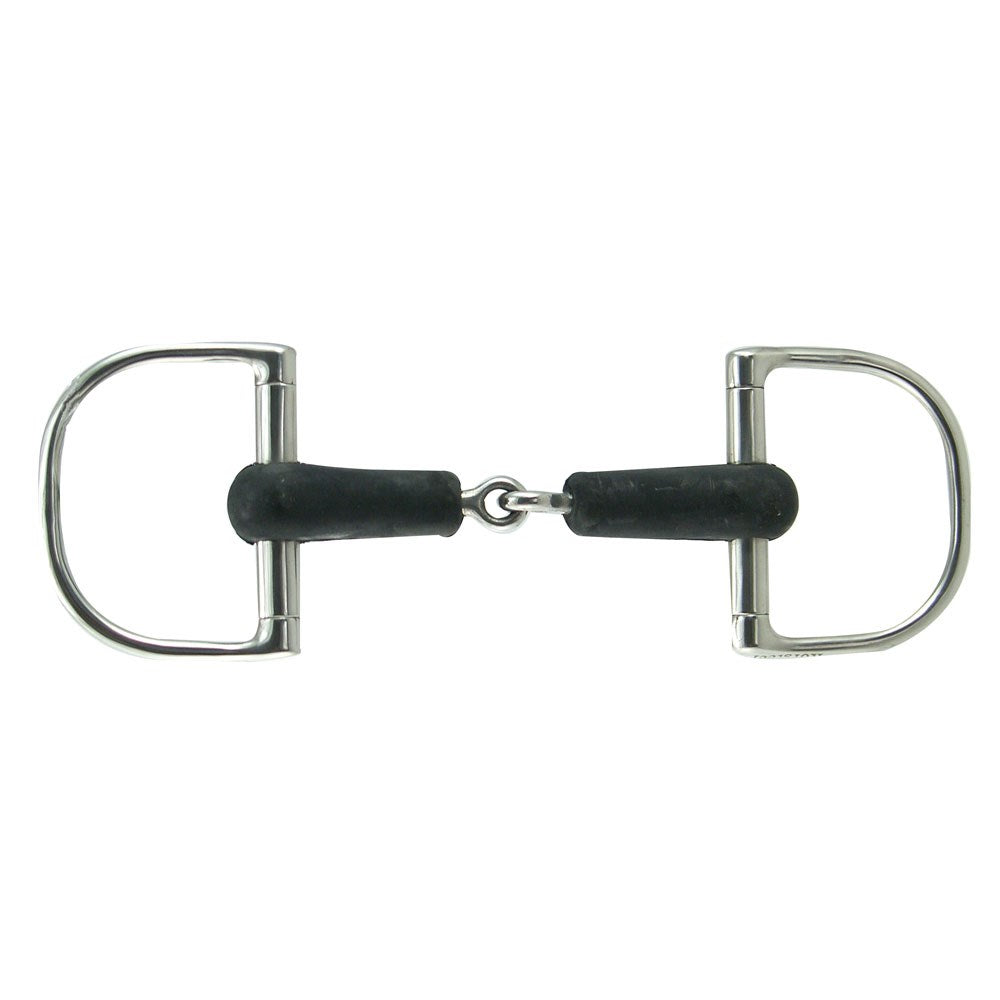 Stainless Steel Dee with Hard Rubber Snaffle Bit 5" with 3" Rings
