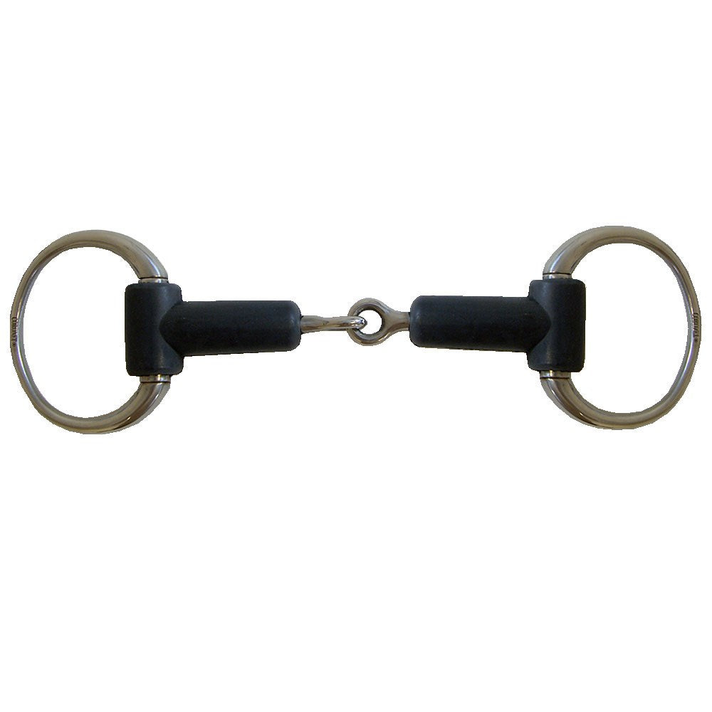 Eggbutt Rubber Mouth Round Ring Snaffle Bit 5-1/2"