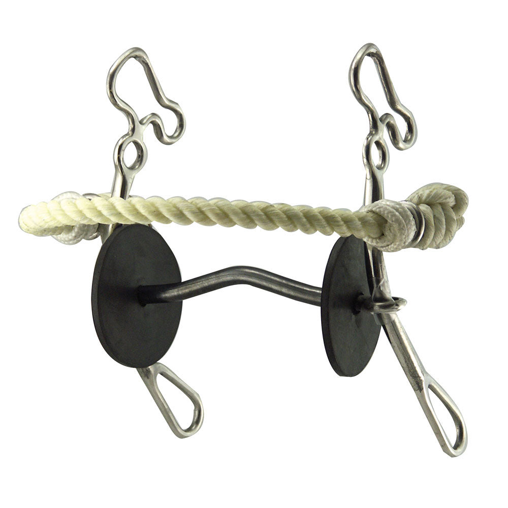 Freeman Gag Low Port with Rope Stainless Steel Bit 5"