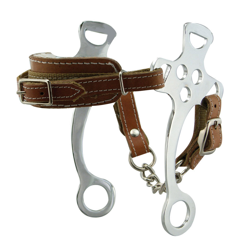 Hackamore "English" Flat Cheek Chrome Plate Bit