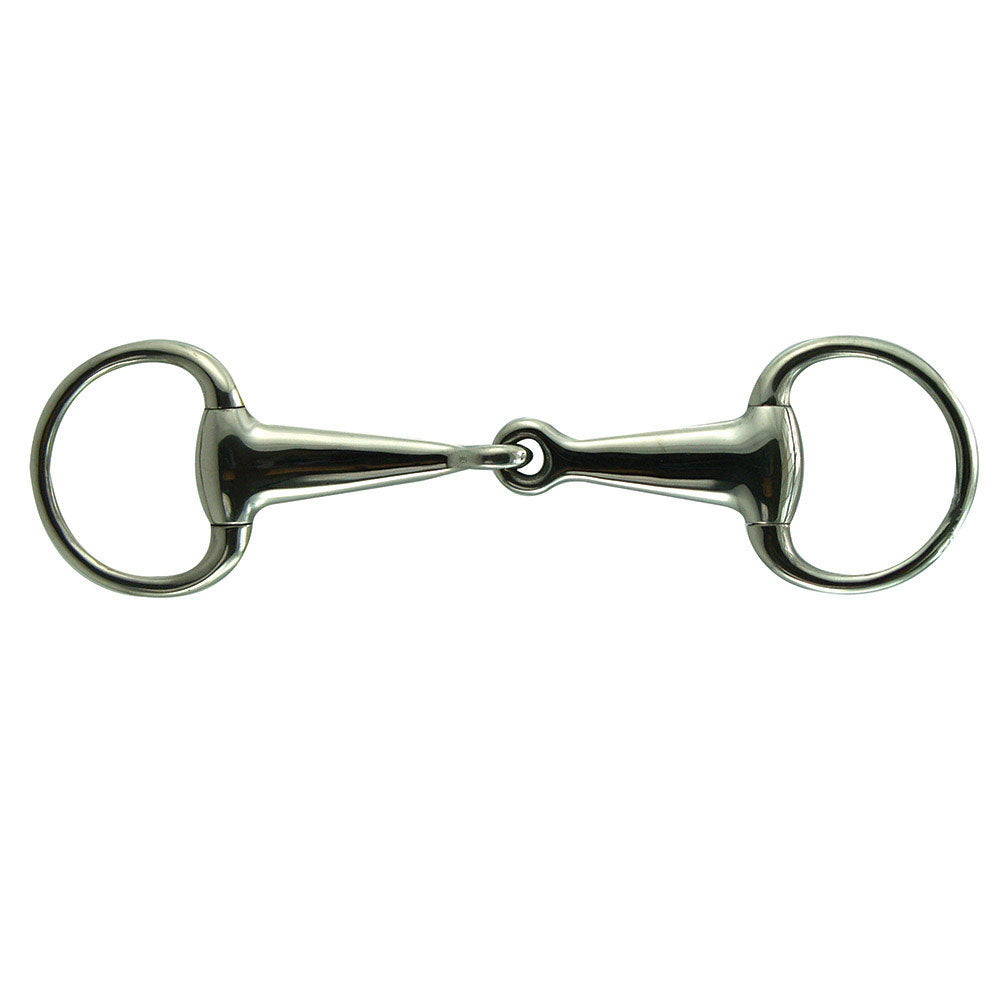Eggbutt Hollow Mouth Round Ring Stainless Steel Snaffle Bit 5" - 20mm Mouth