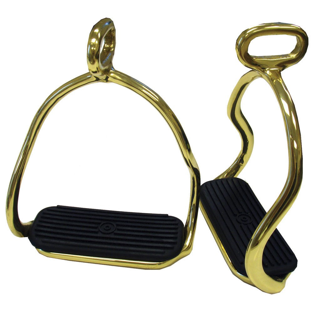 Double Safety Brass Stirrup with Cross Loop 4-3/4"