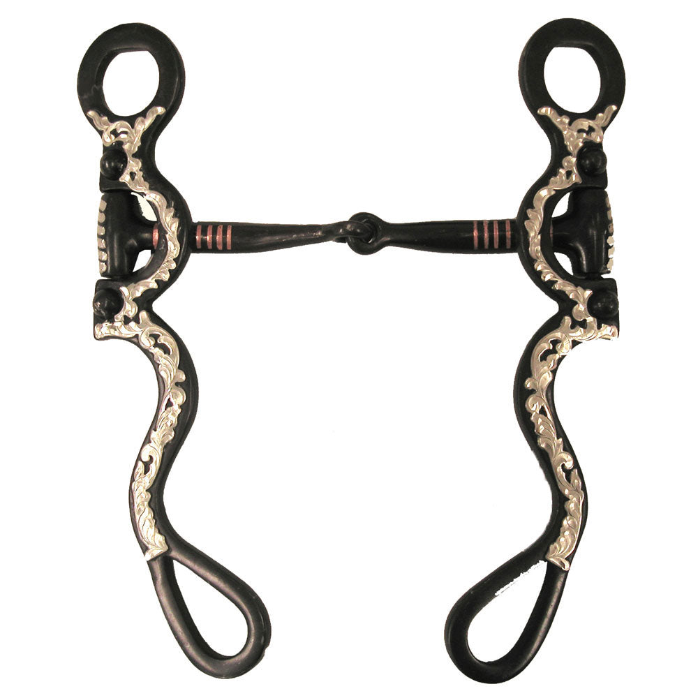 Argentine Jointed Mouth with Copper Inlay German Silver Engraved Snaffle Bit 5"