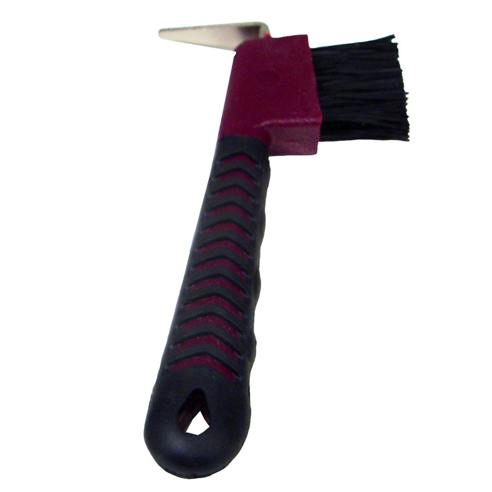 Rubber Grip Hoof Pick with Brush