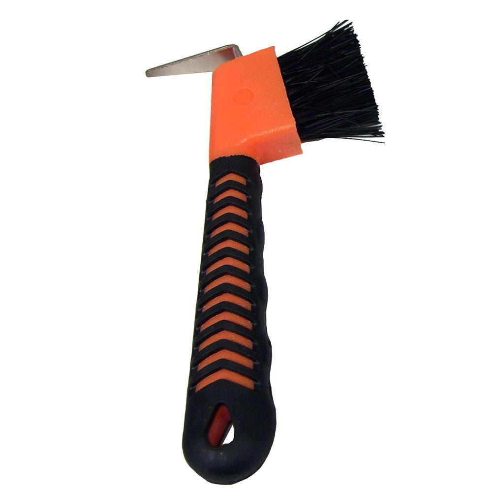 Rubber Grip Hoof Pick with Brush