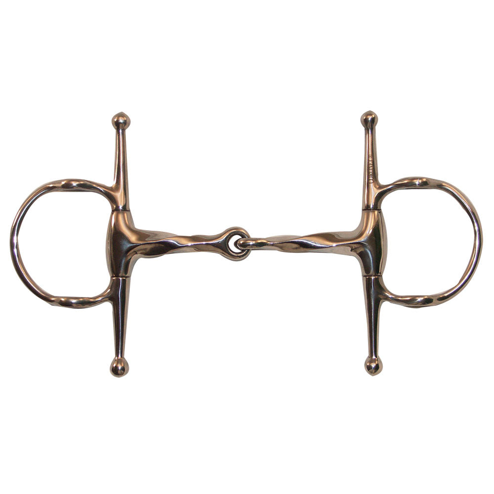 Full Cheek Gag Slow Twist Stainless Steel Snaffle Bit 5-1/2"