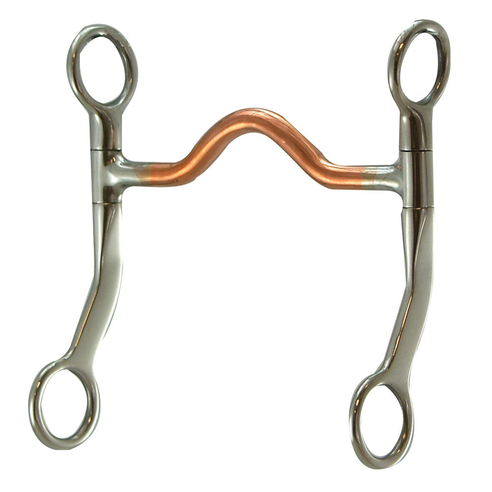 Flat Cheek Medium Stainless Steel Port Copper Mouth Bit 5"