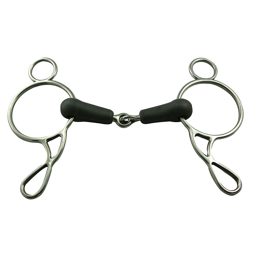 Wonder Gag Stainless Steel Rubber Mouth Snaffle Bit 5"