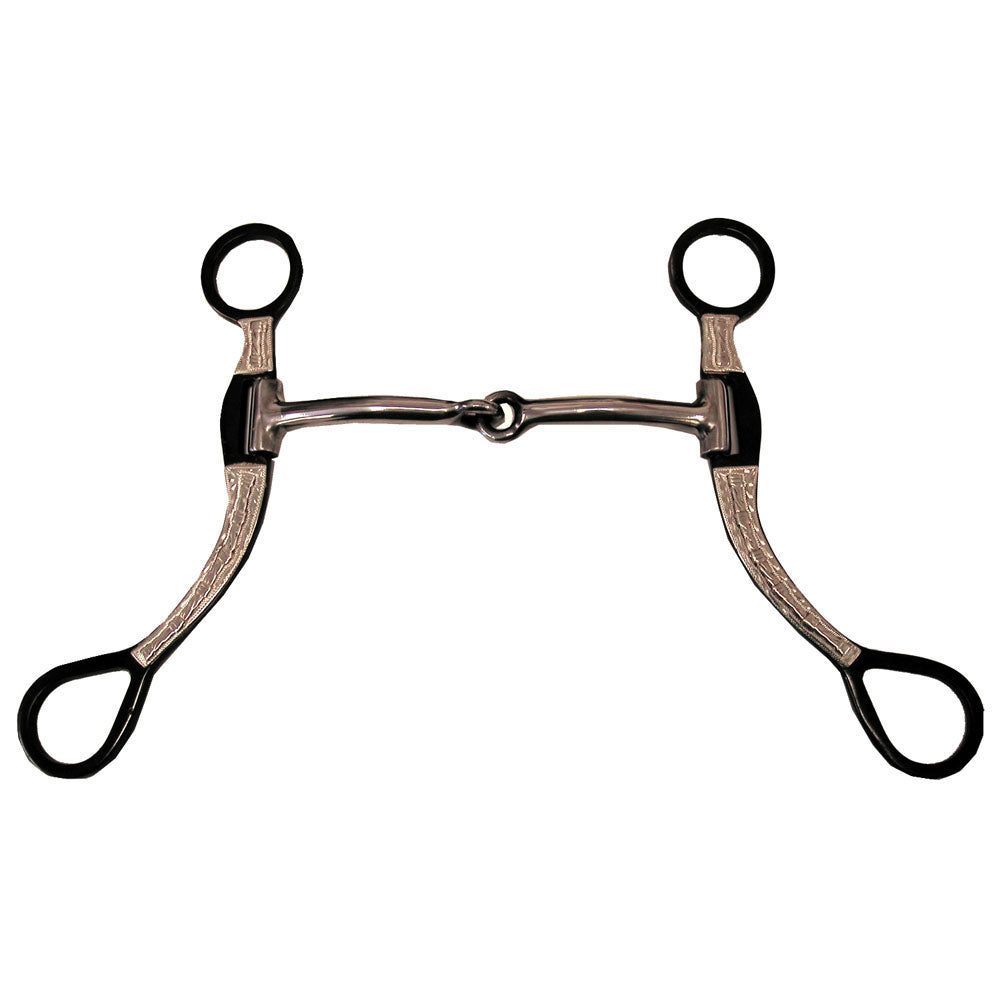 Futurity Black Antique with Silver Barbwire Overlay Bit 5"