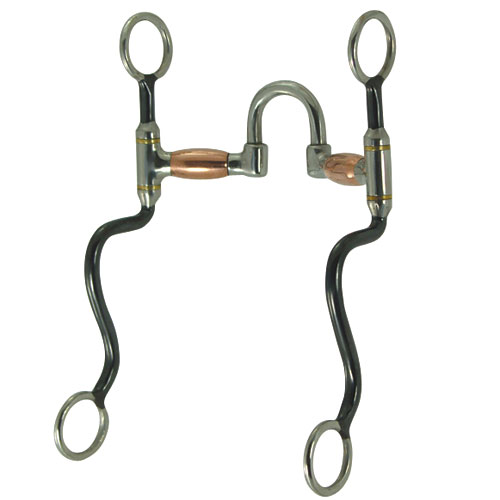 Correction Mouth with Copper Barrels and Black Iron Cheeks Bit 5"