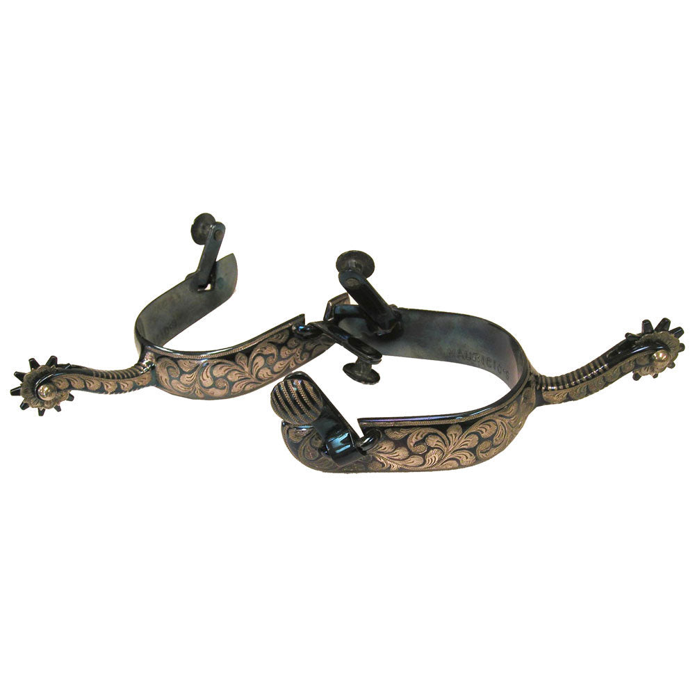 Engraved Western Show Spurs with Rowel