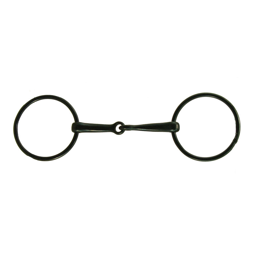 Loose Ring Icelandic Black Iron Snaffle Bit 4-3/4", 13mm