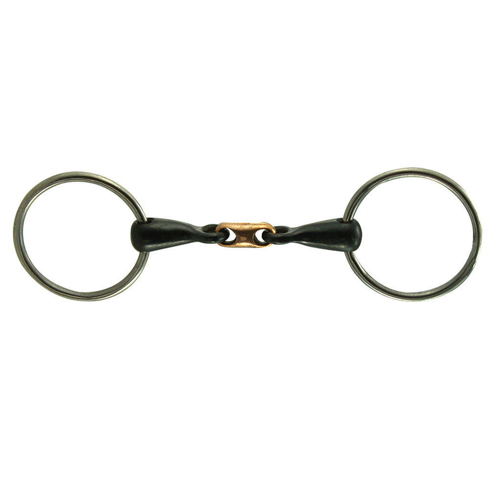 Loose Ring Black Iron with Copper Oval Link Mouth Bit 4-1/2", 16.5mm