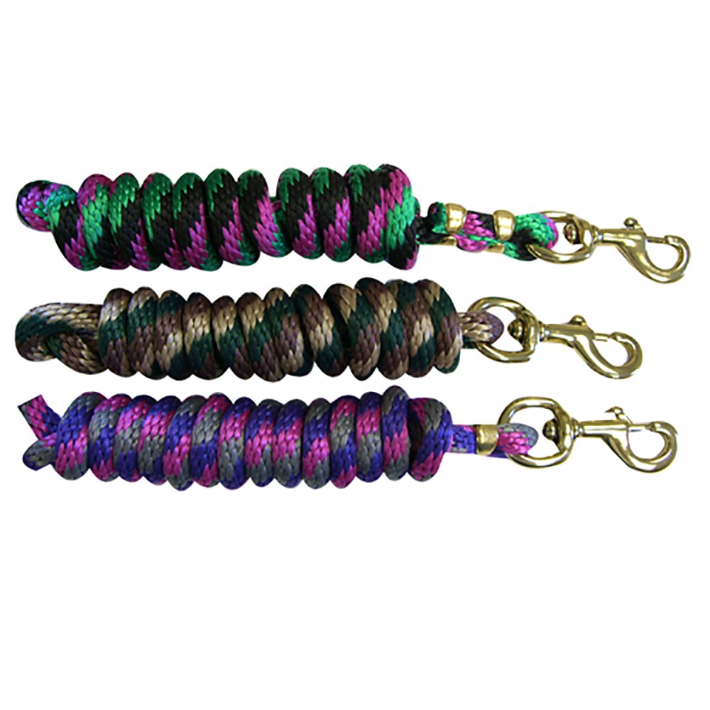 Braided Poly Lead Rope with Solid Brass Snap 8'