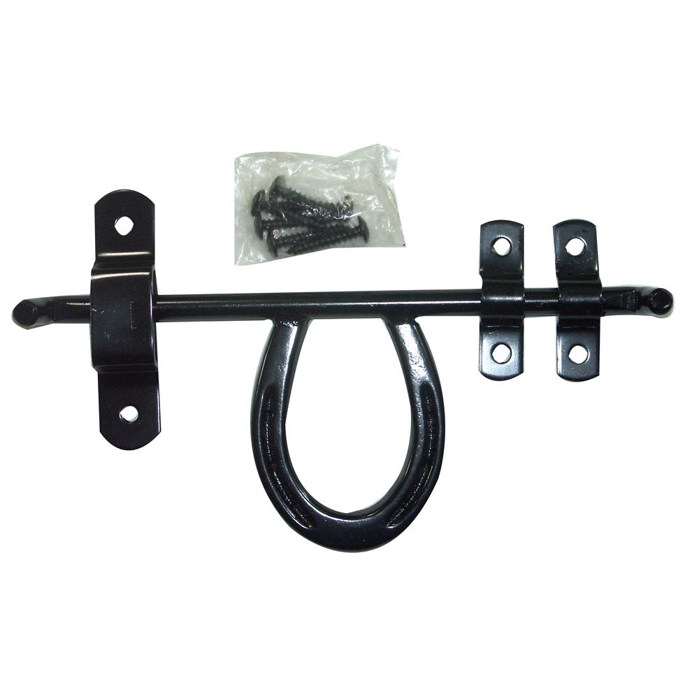 Horseshoe Barn Door Latch - Black
