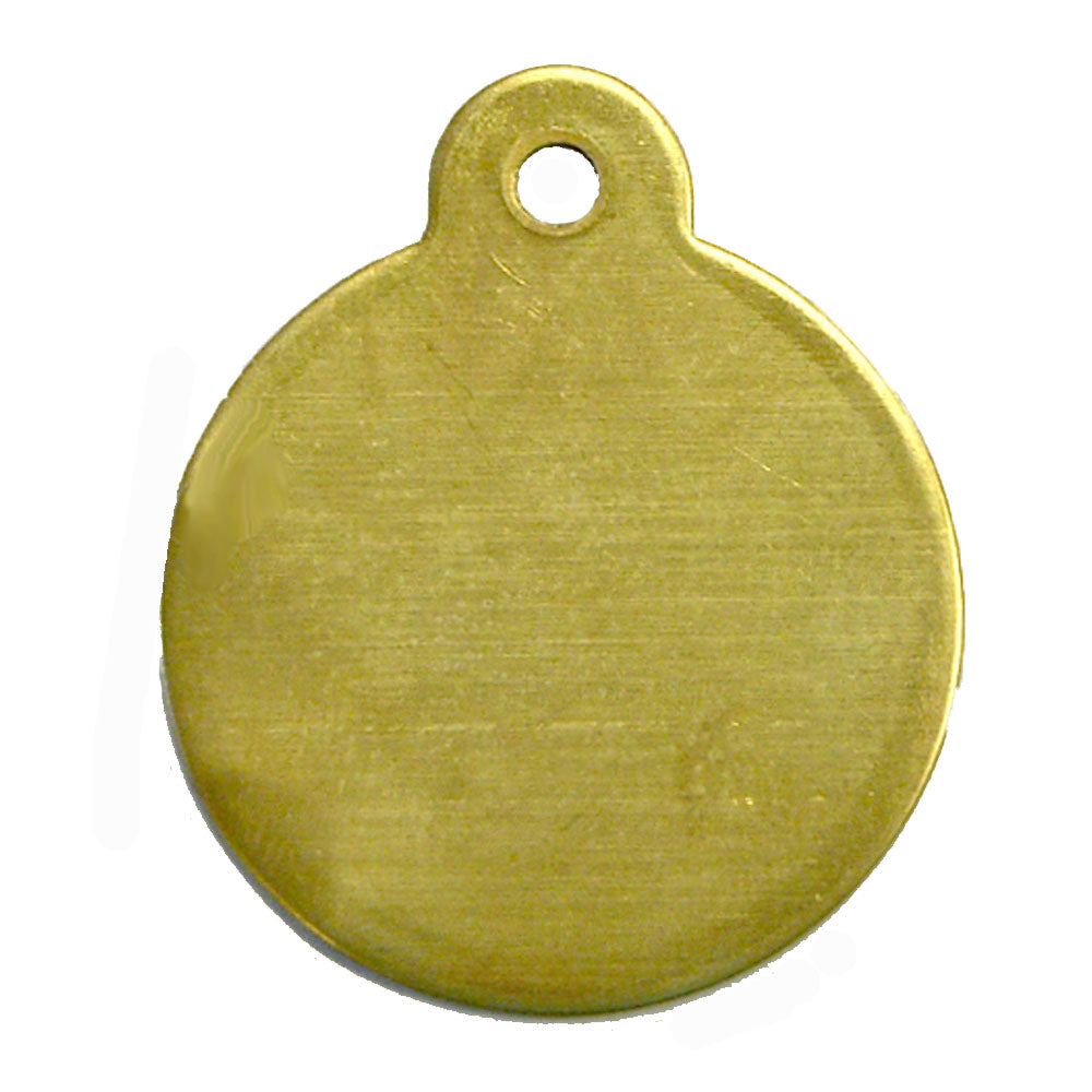 1" Round Brass Bridle Tag with Hook