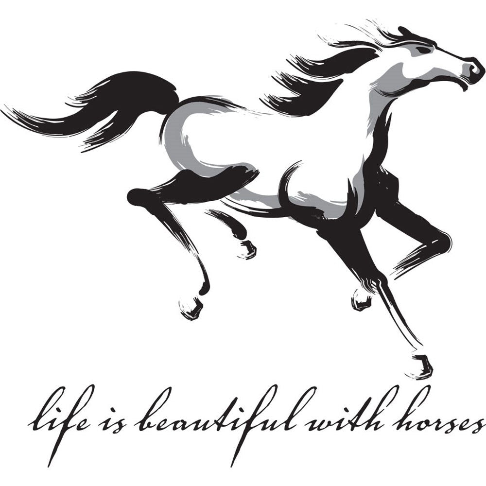 life is beautiful with horses humorous t shirt white
