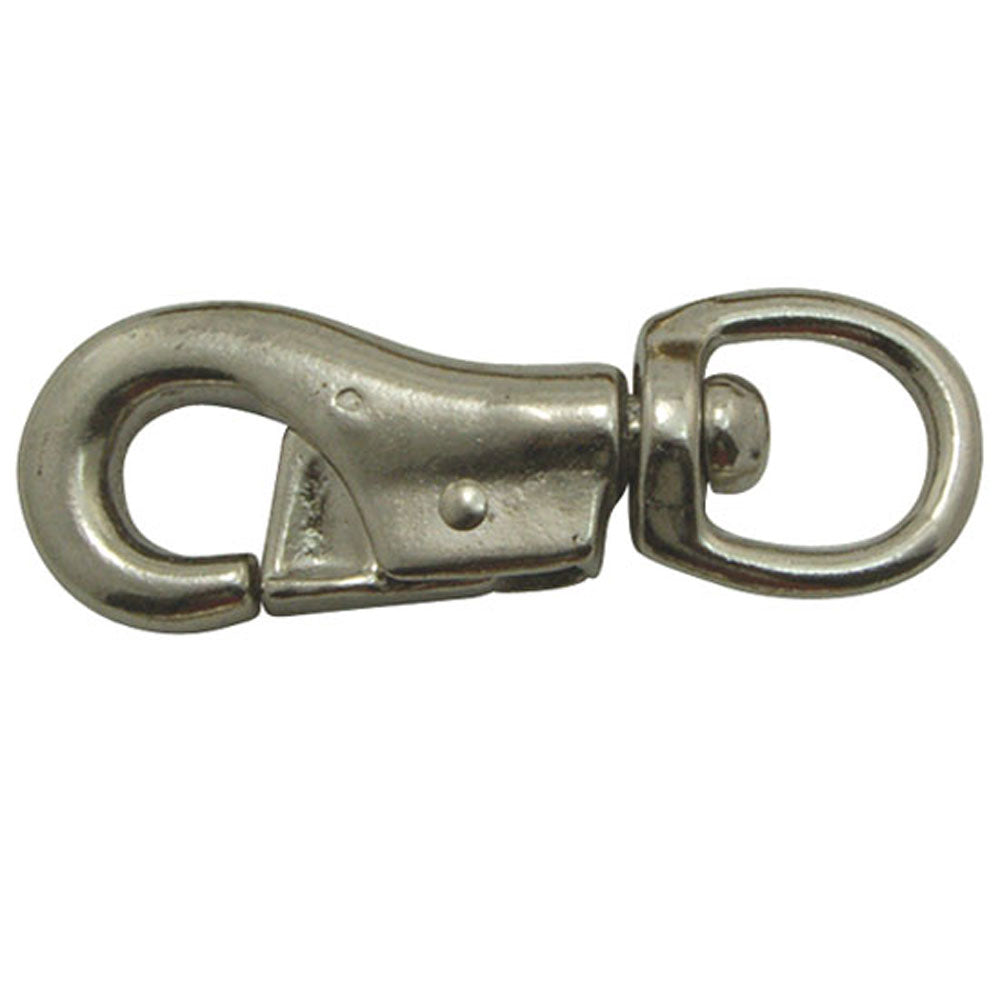 #3142 Malleable Iron Nickel Plated Bull Snap 7/8" x 4"