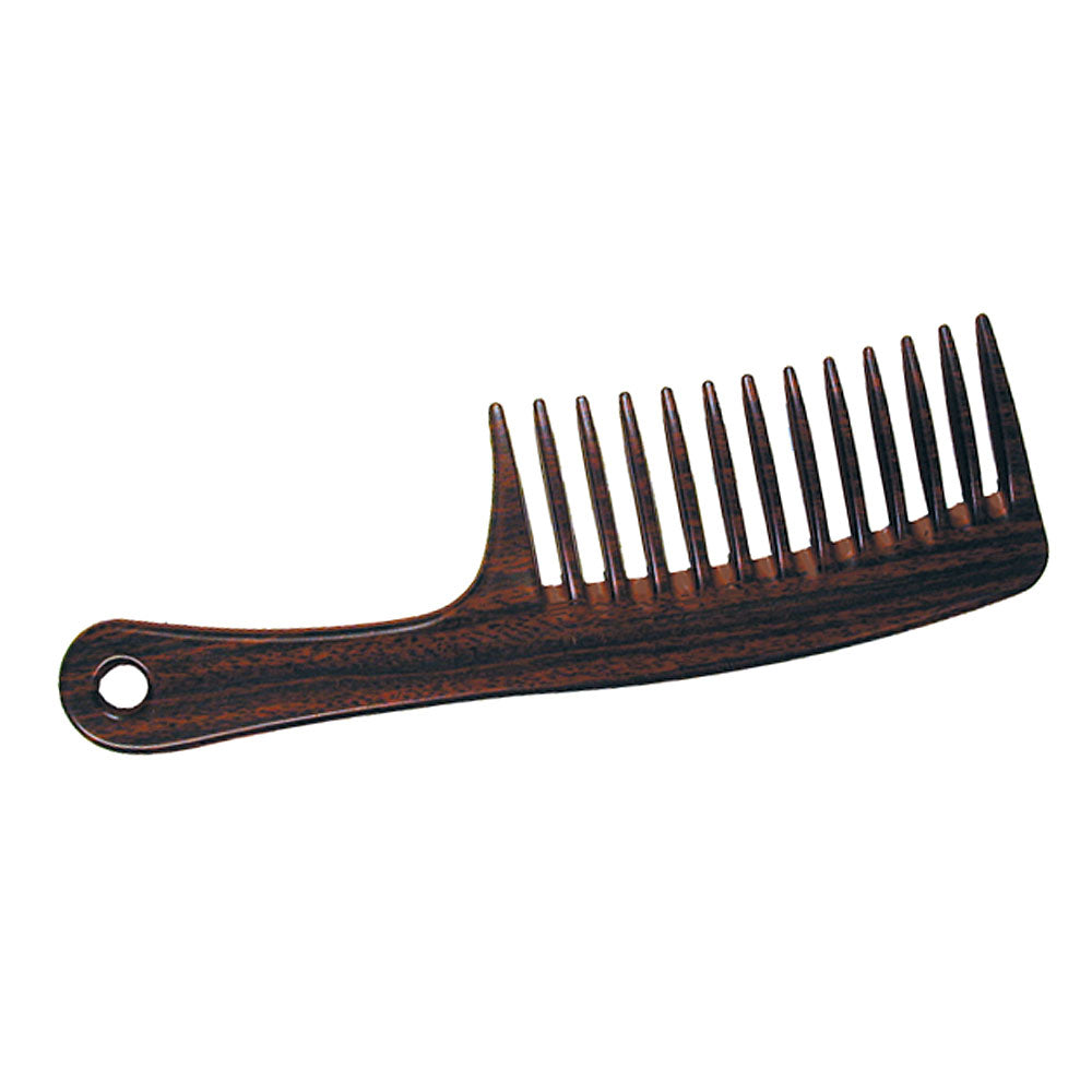 Poly Mane & Tail Wood Grain Finish Comb 8"