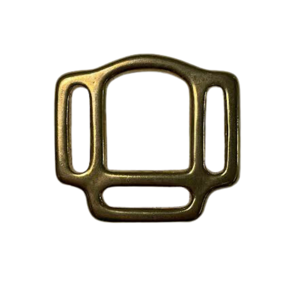 #370 Solid Brass 3-Loop Flat Style Halter Square 1", 6.1mm