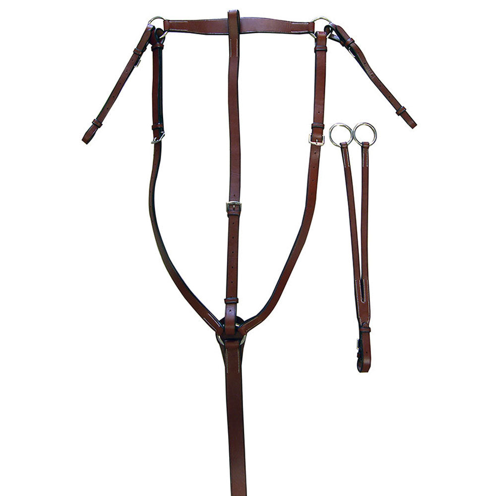 Exselle Elite Traditional Flat Hunt Breastplate with Attachments - Oak/Cob