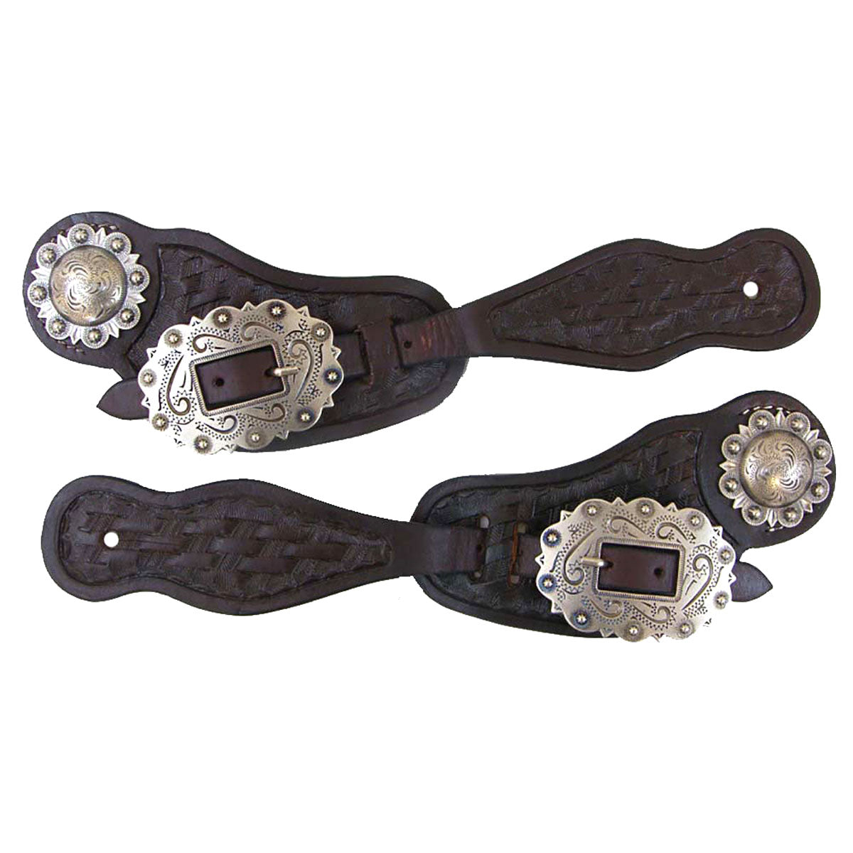 Robart Visalia Stamped Spur Straps with Concho