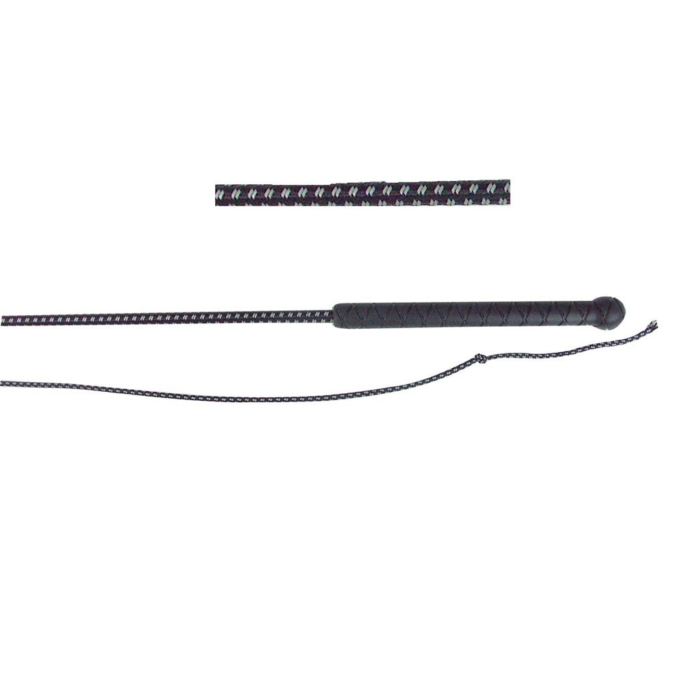 Reflective Mini Lunge Whip 39" with 39" Lash - Black/Silver