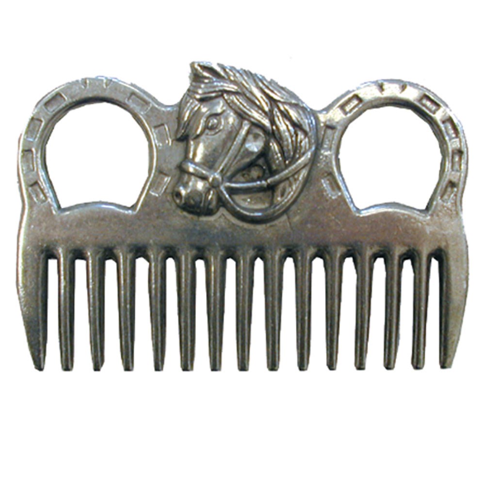 Aluminum Mane Comb with Horsehead