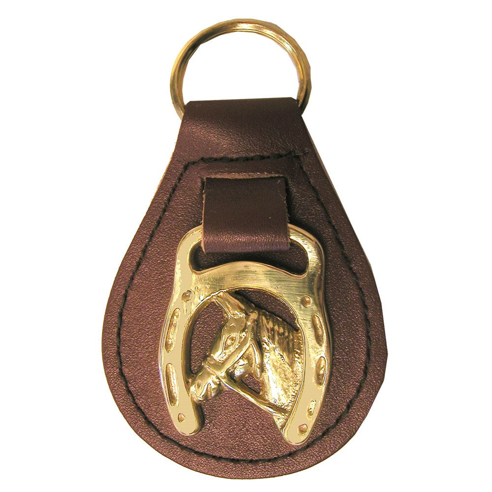 One Horse Head Leather Key Fob