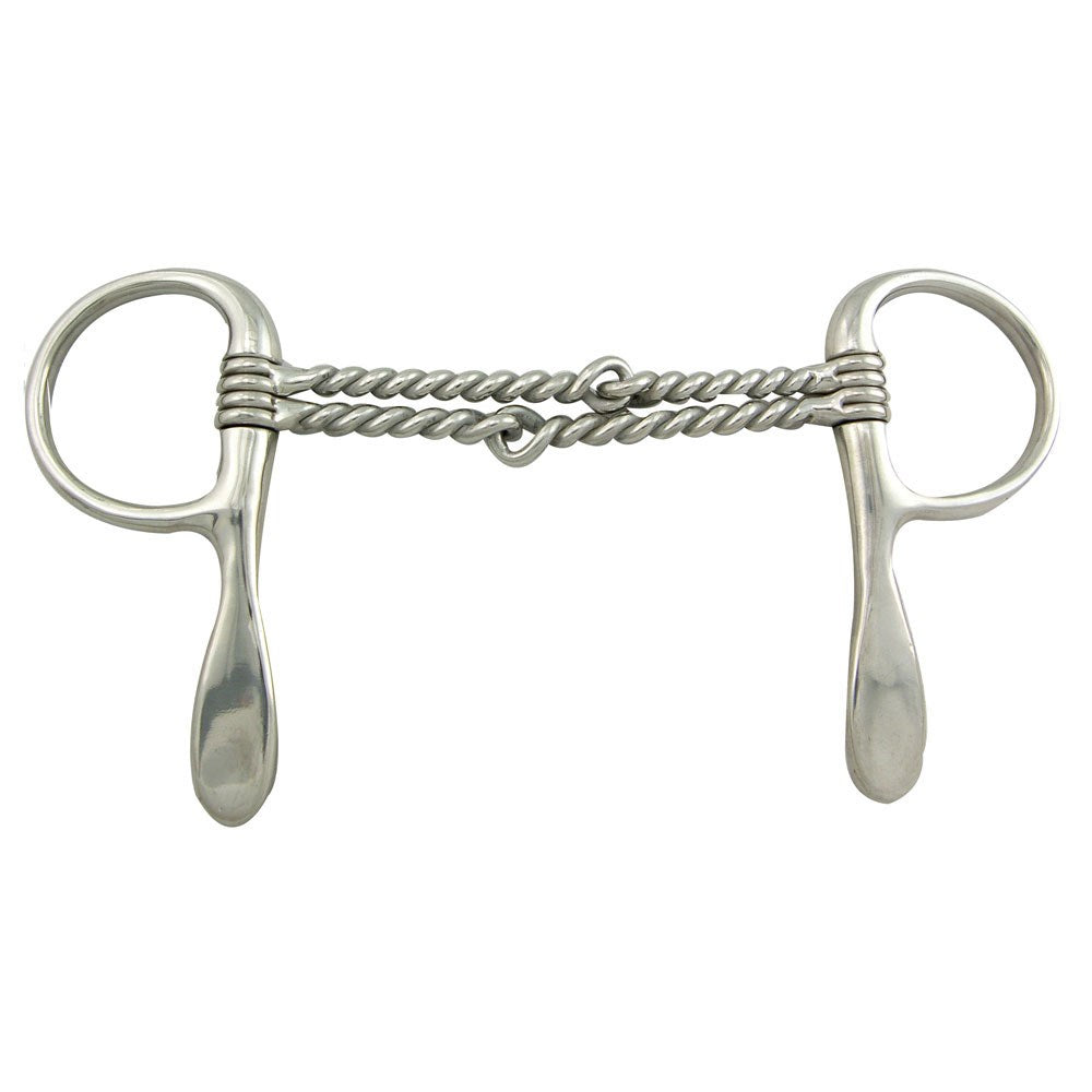 Half Cheek Stainless Steel Twisted Two Wire Driving Snaffle Bit 5"