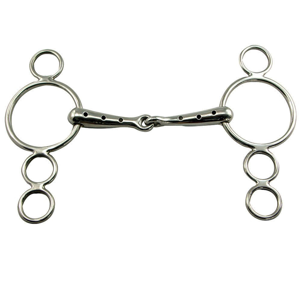 Continental Gag Stainless Steel Hollow Whistle Snaffle Bit 5-1/2"