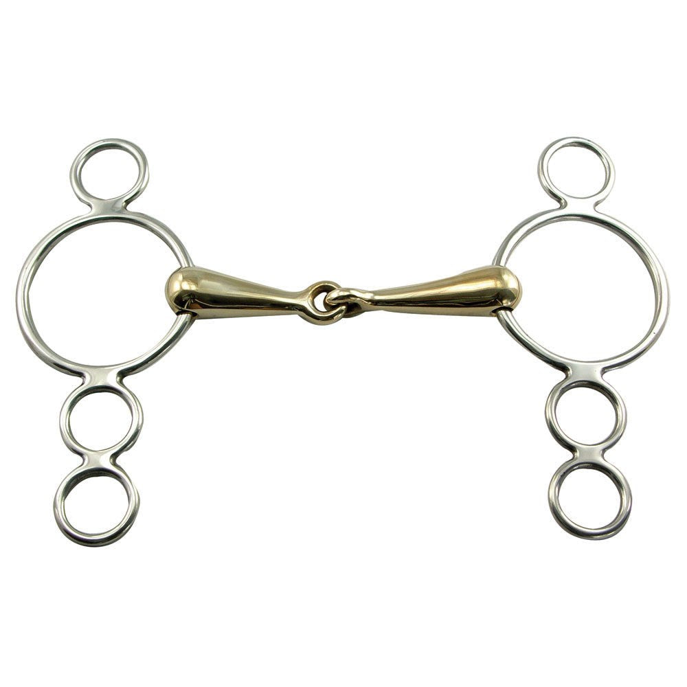 Continental Stainless Steel Jointed Solid German Silver Mouth Snaffle Gag Bit 5"
