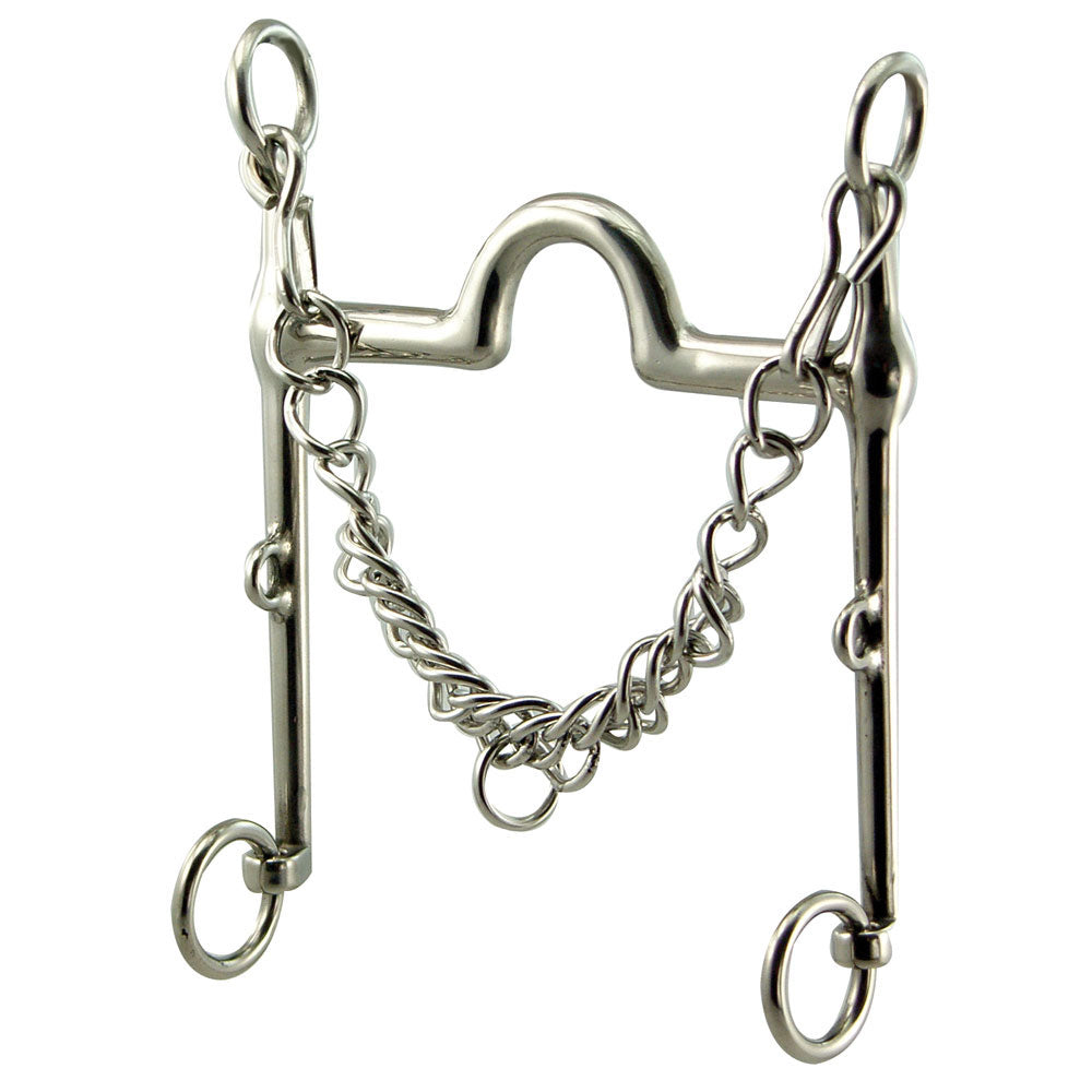 Tom Bass Weymouth Bit Stainless Steel with Curb Hooks and Chain