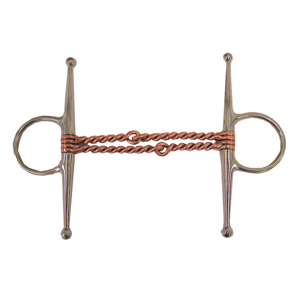 Double Twisted CopperWire Stainless Steel Full Cheek Snaffle Bit 5"