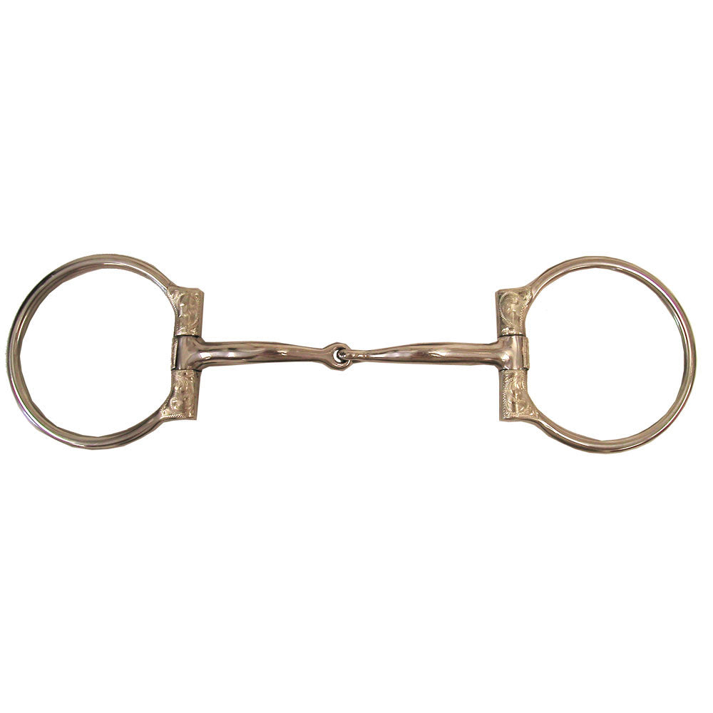 Futurity Stainless Steel Snaffle Bit with Engraved German Silver Trim 5"