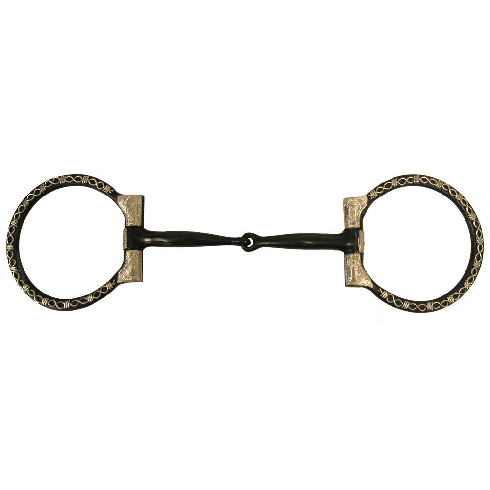 Futurity Snaffle Bit Sweet Iron with Copper Inlay Barbwire Detail 5"