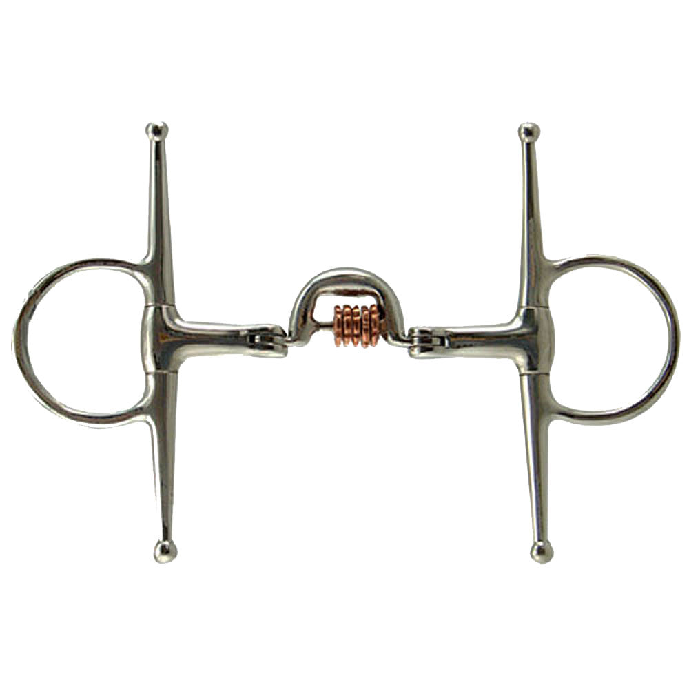 Full Cheek Medium Port with Copper Roller Rings Stainless Steel Bit 5"